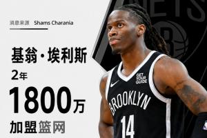 骑士清人！Shams：自由球员基翁·埃利斯2年1800万加盟篮网